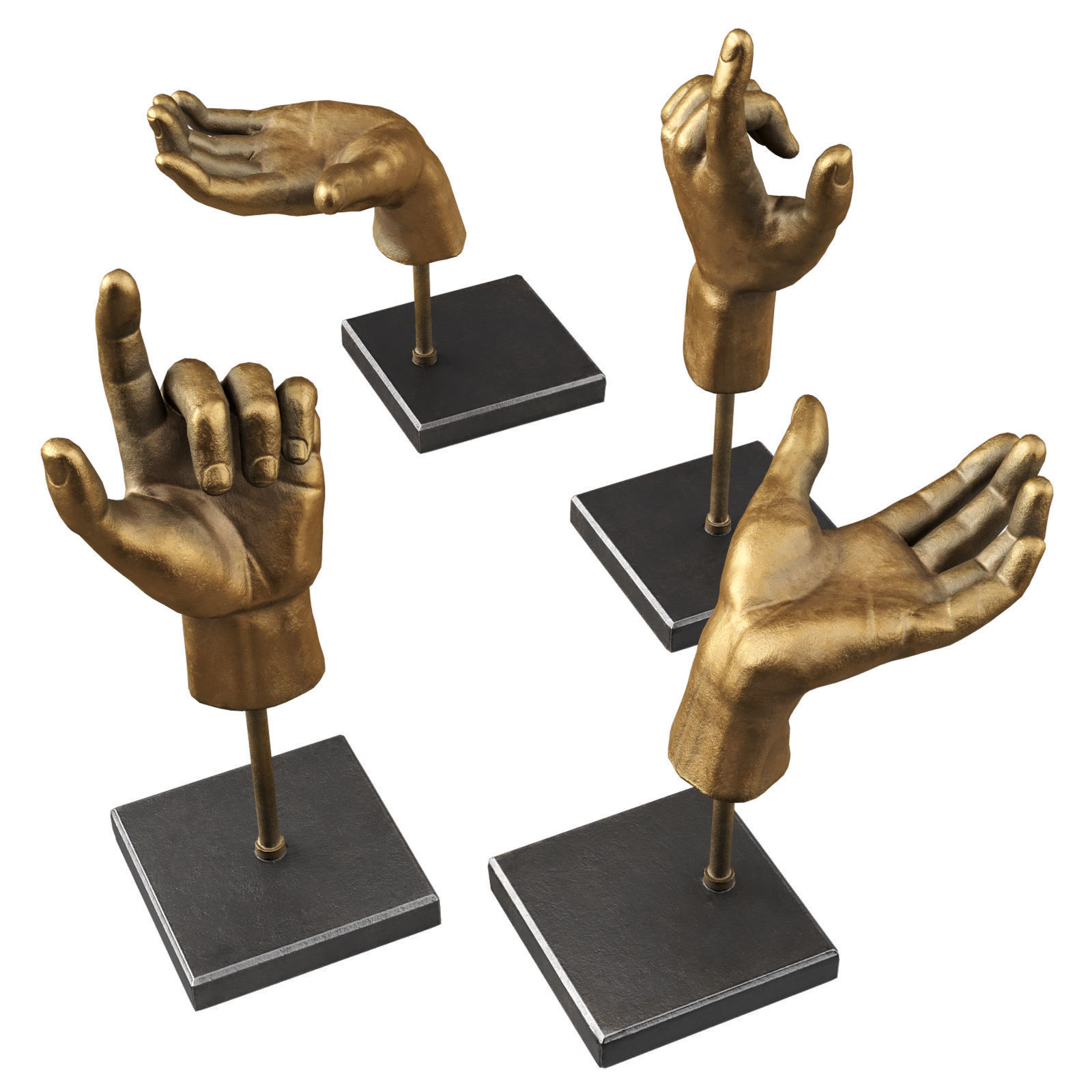 Corner Design Iron Hands Low-poly 3D model_3