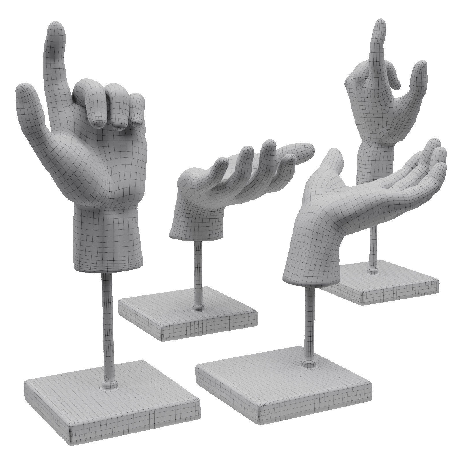 Corner Design Iron Hands Low-poly 3D model_6