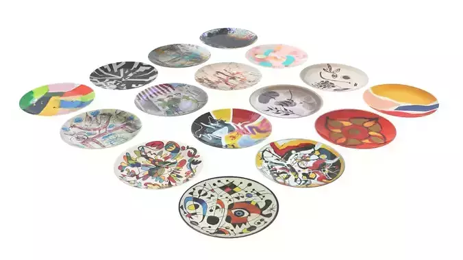Abstract Art Plates Set