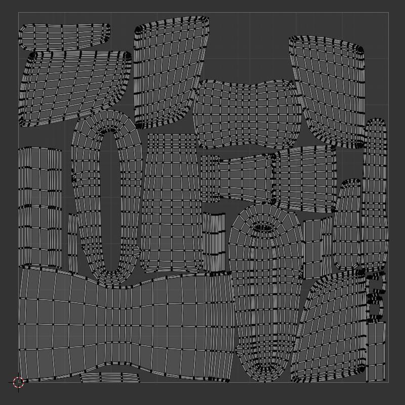 Theater seats Low-poly 3D model_9