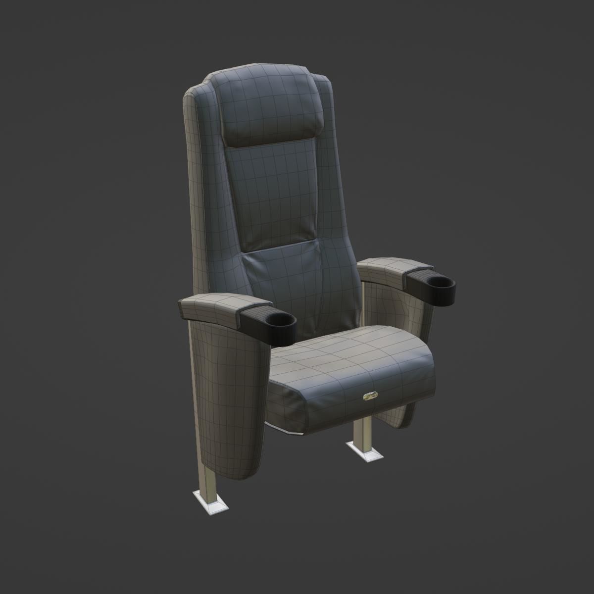 Theater seats Low-poly 3D model_7