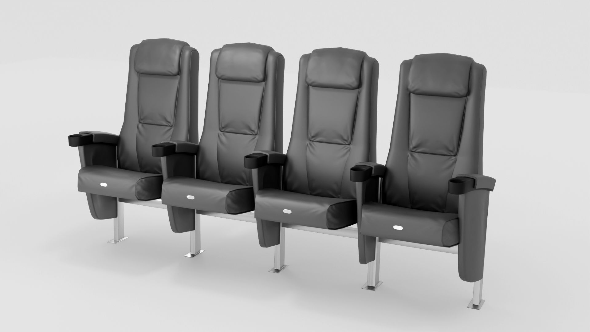 Theater seats Low-poly 3D model_2