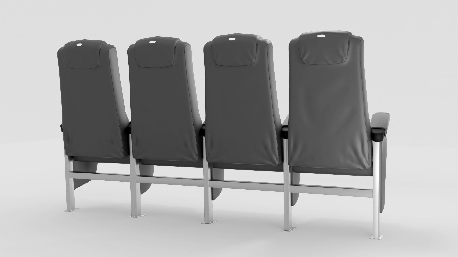 Theater seats Low-poly 3D model_4