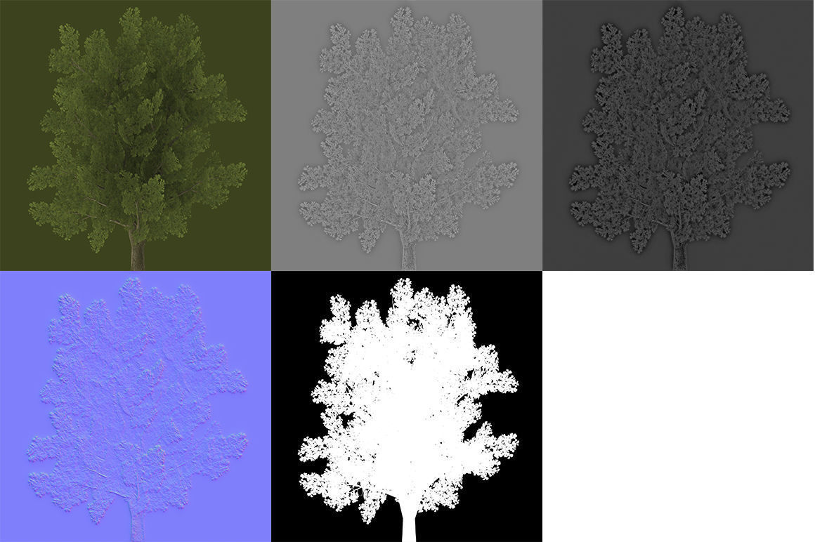 Oak Low Poly V1 3D model_9