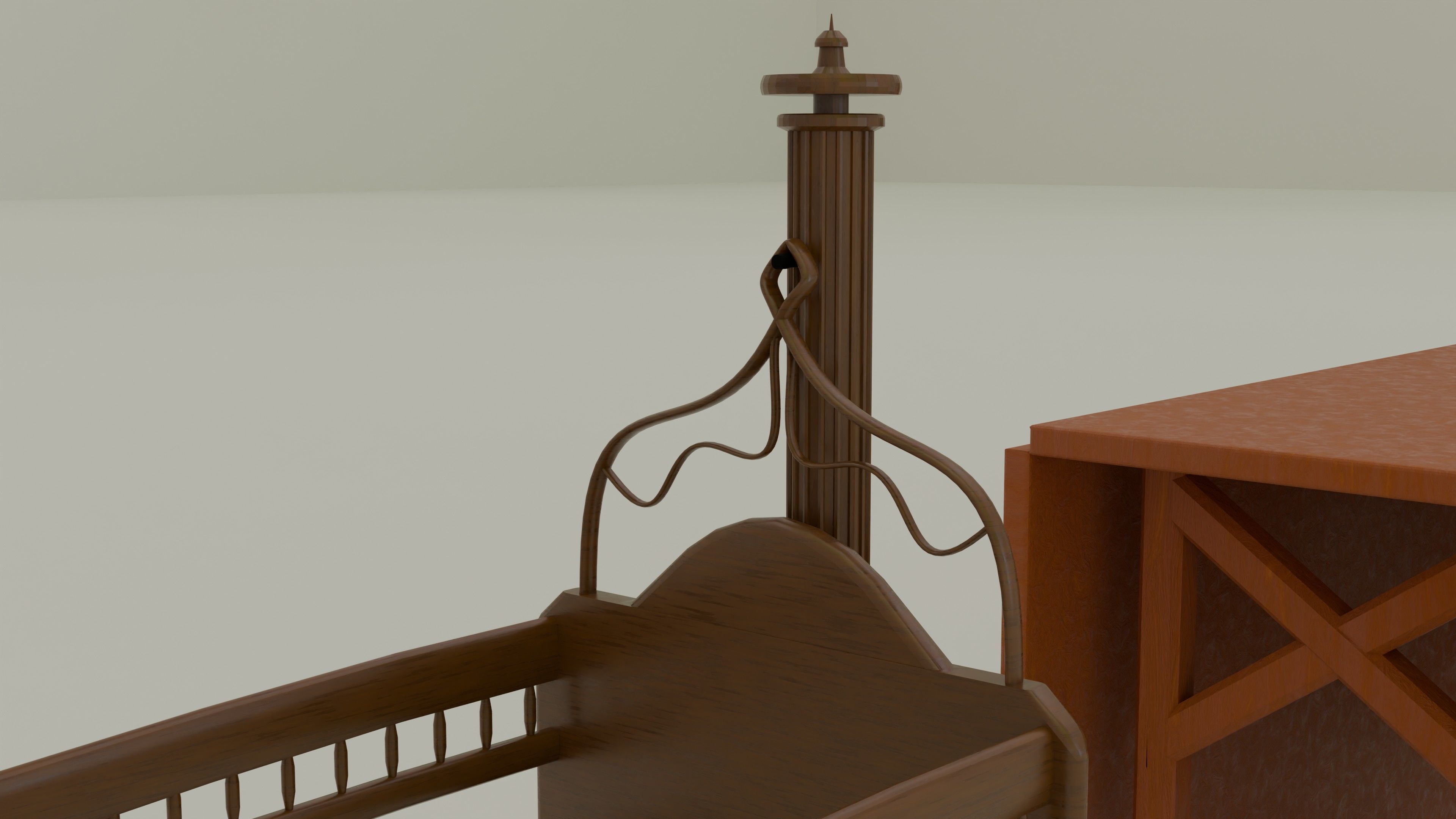 Old Furniture Low-poly 3D model_5
