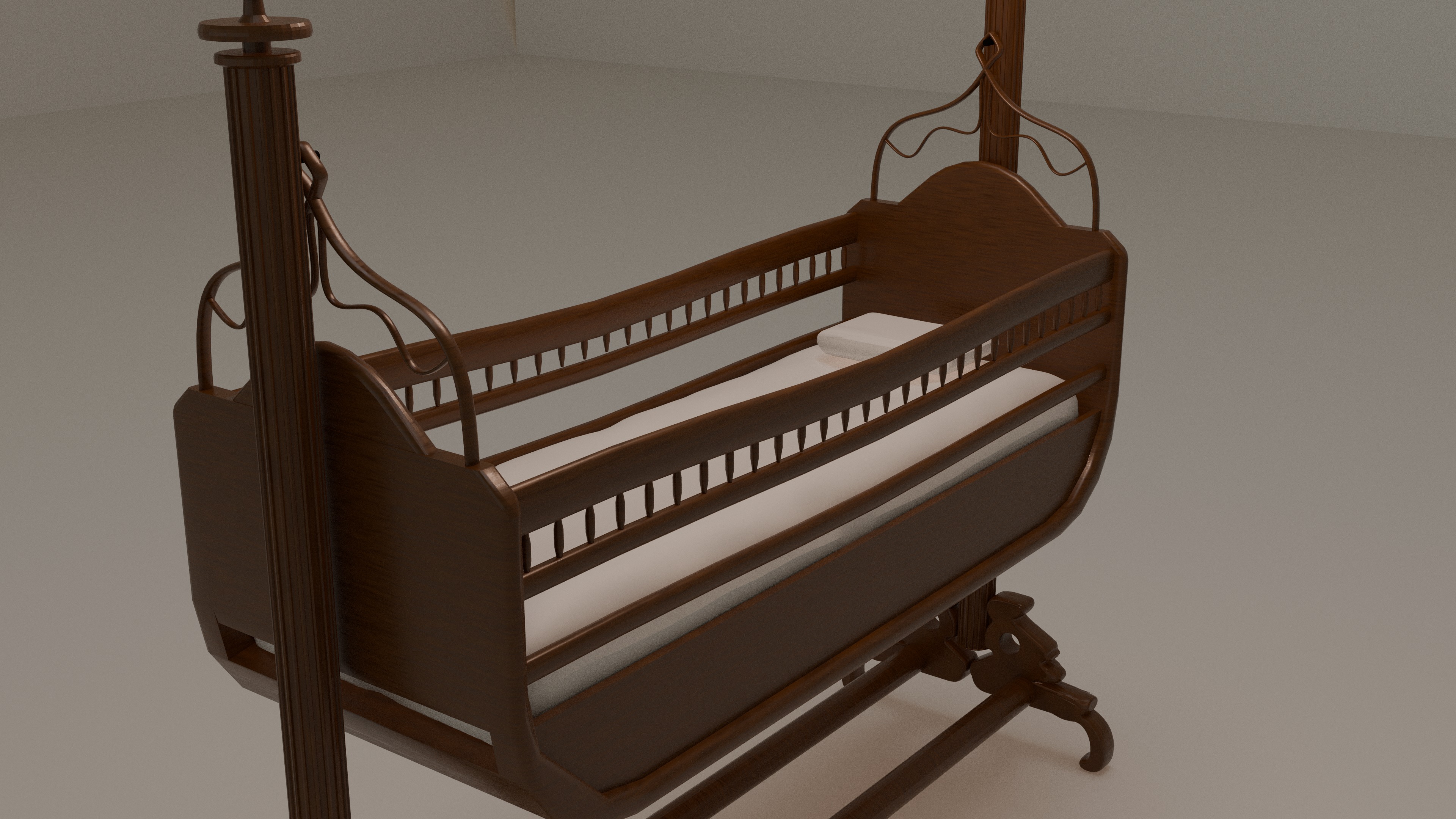 Old Furniture Low-poly 3D model_11