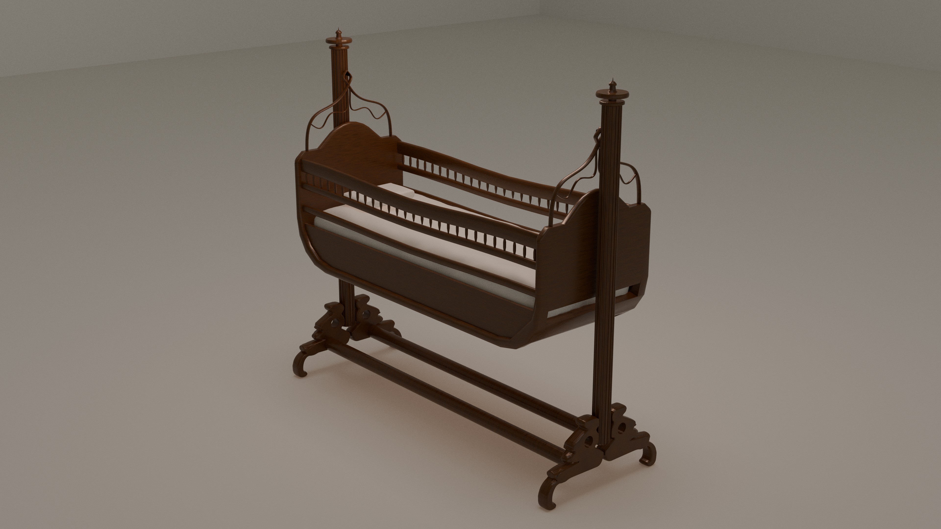 Old Furniture Low-poly 3D model_10