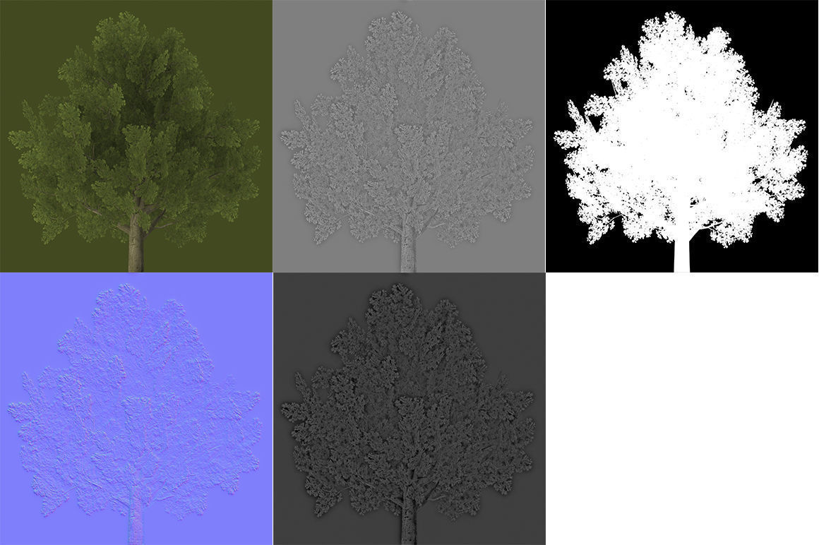 Oak Low Poly V2 Low-poly 3D model_9