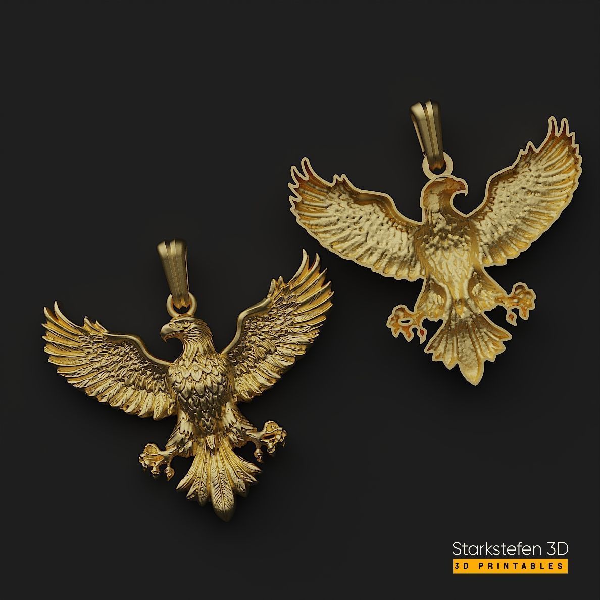 Eagle Pendant 3D Model  3D print model_7