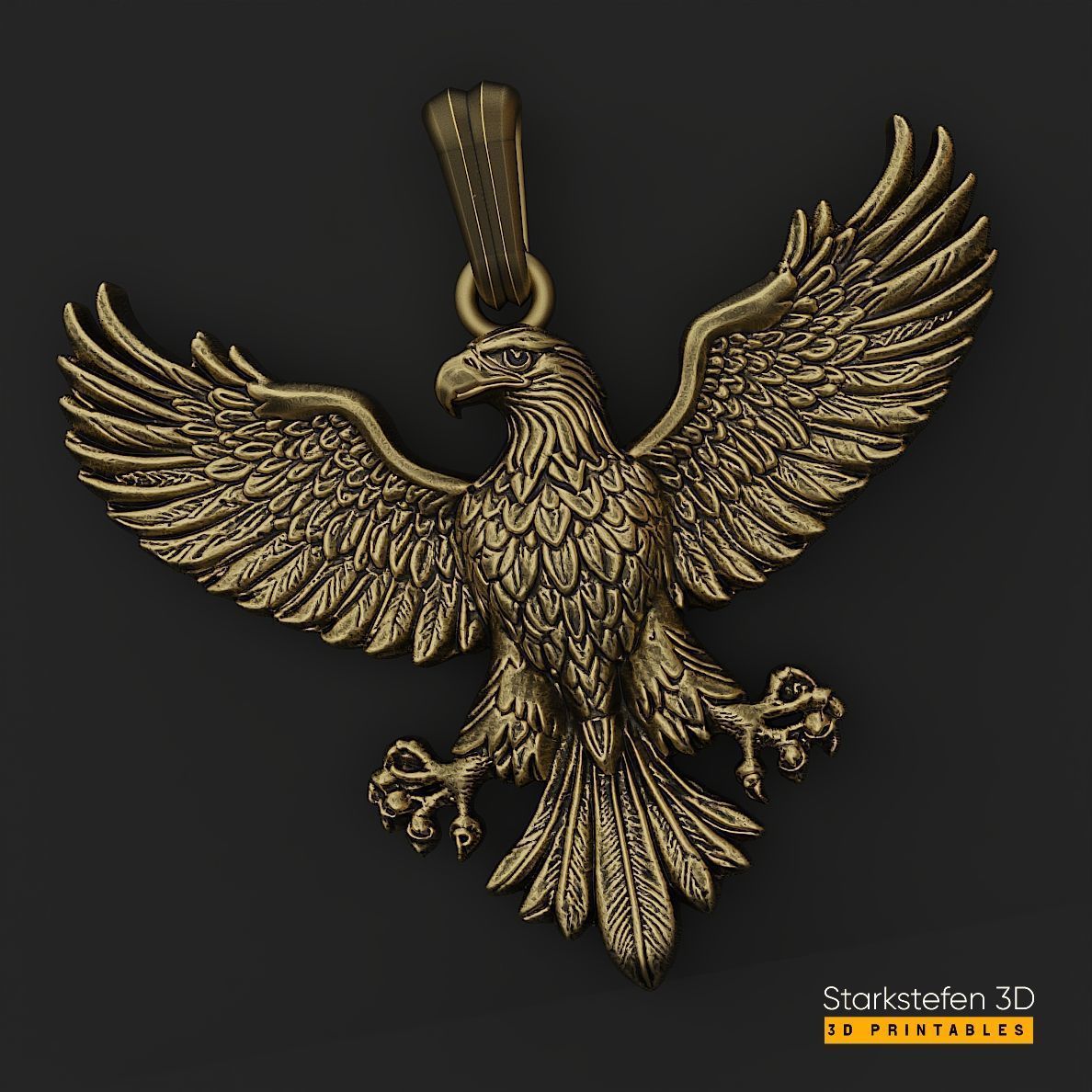 Eagle Pendant 3D Model  3D print model_8
