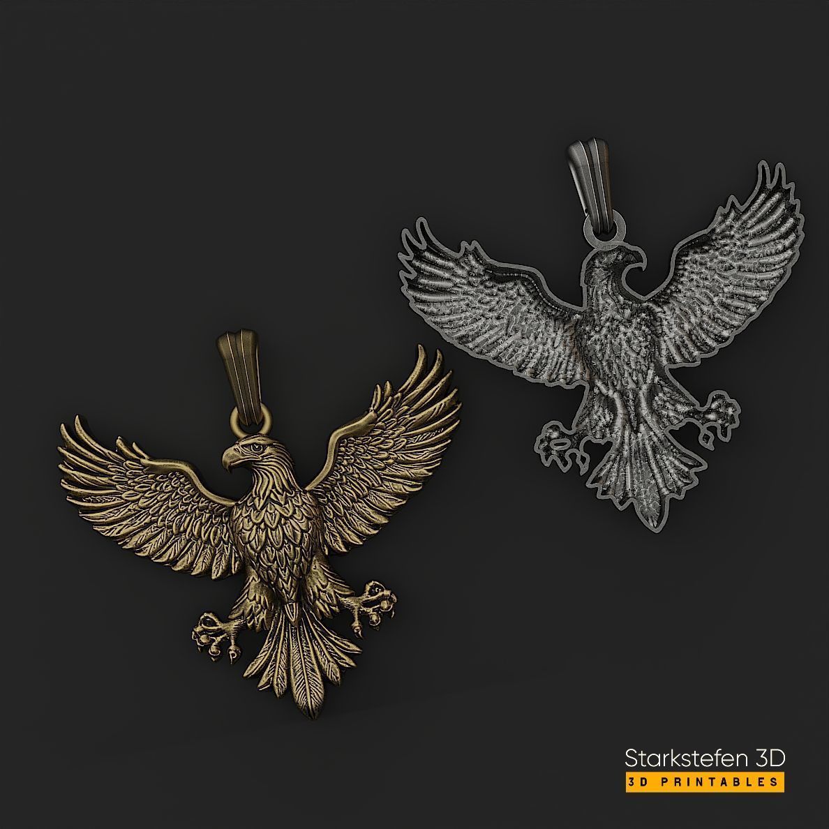 Eagle Pendant 3D Model  3D print model_6