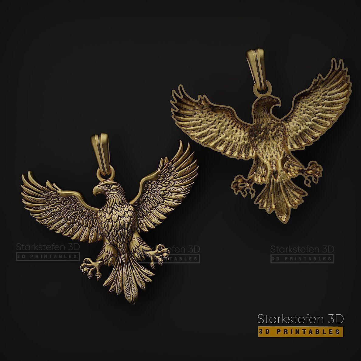 Eagle Pendant 3D Model  3D print model_5