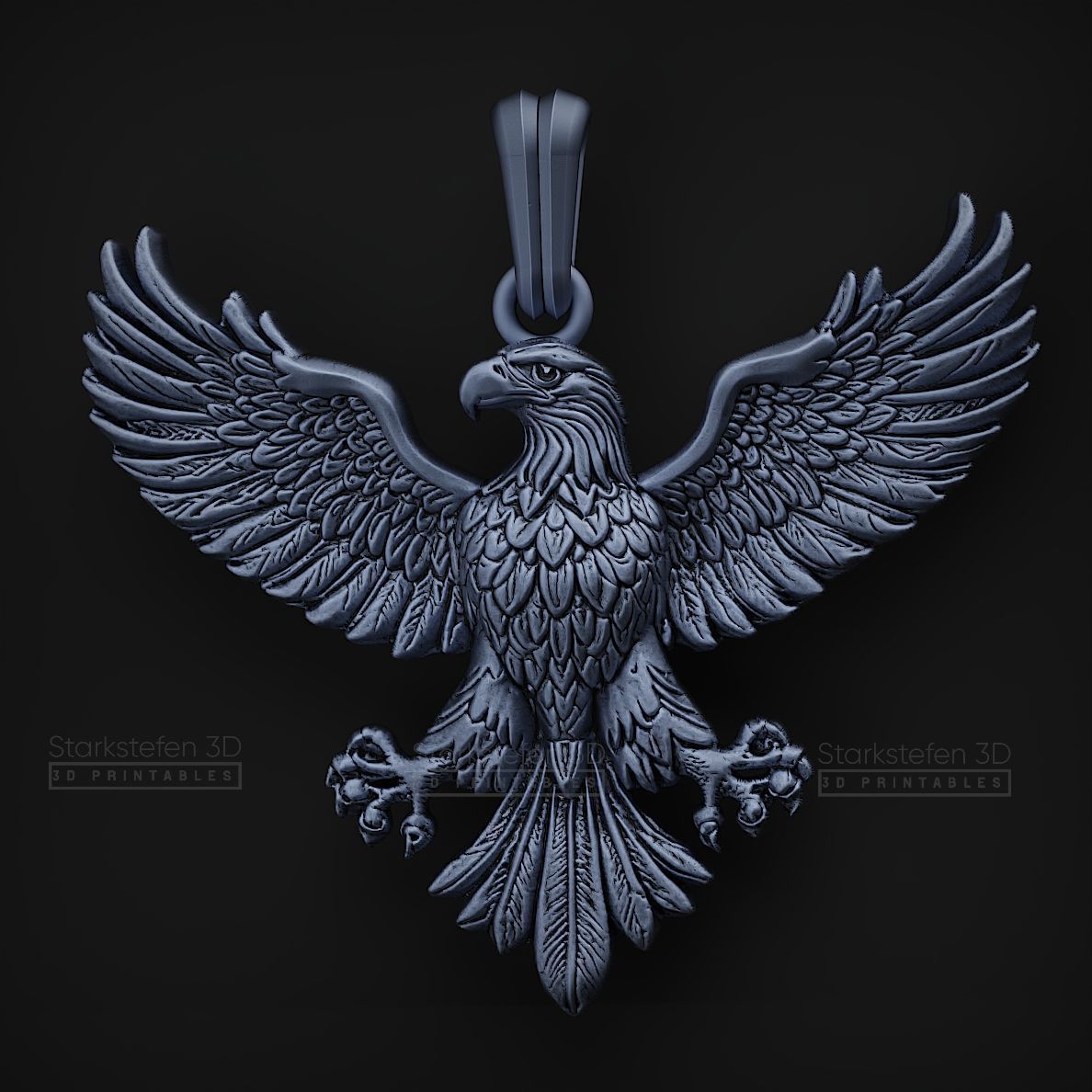 Eagle Pendant 3D Model  3D print model_4