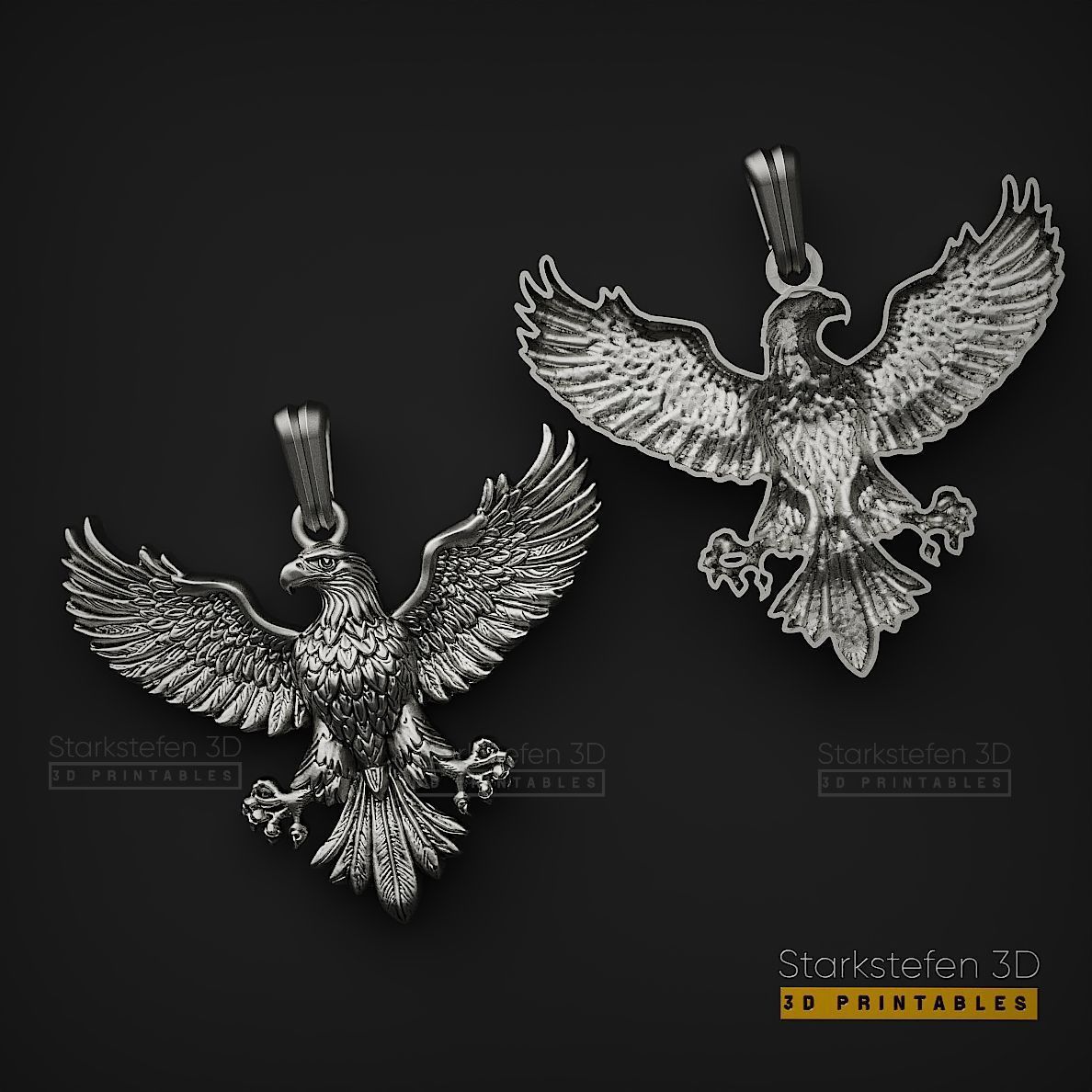 Eagle Pendant 3D Model  3D print model_1