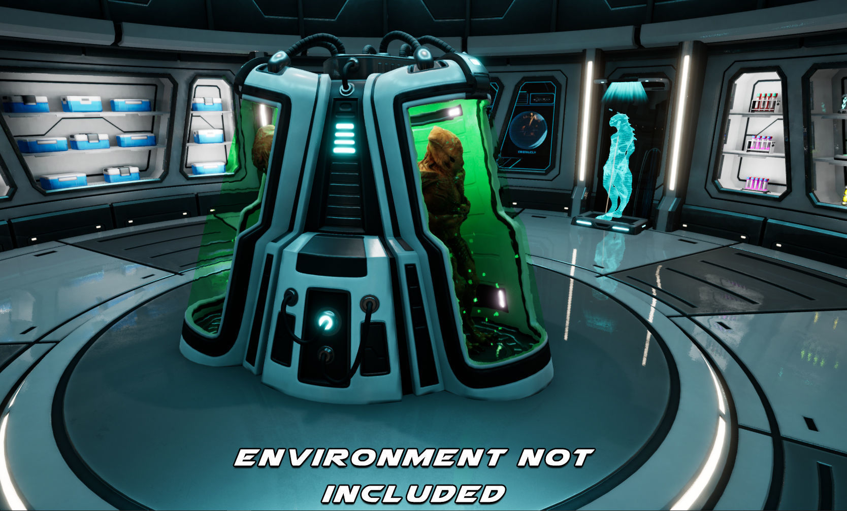 SciFi cryo chamber Low-poly 3D model_5