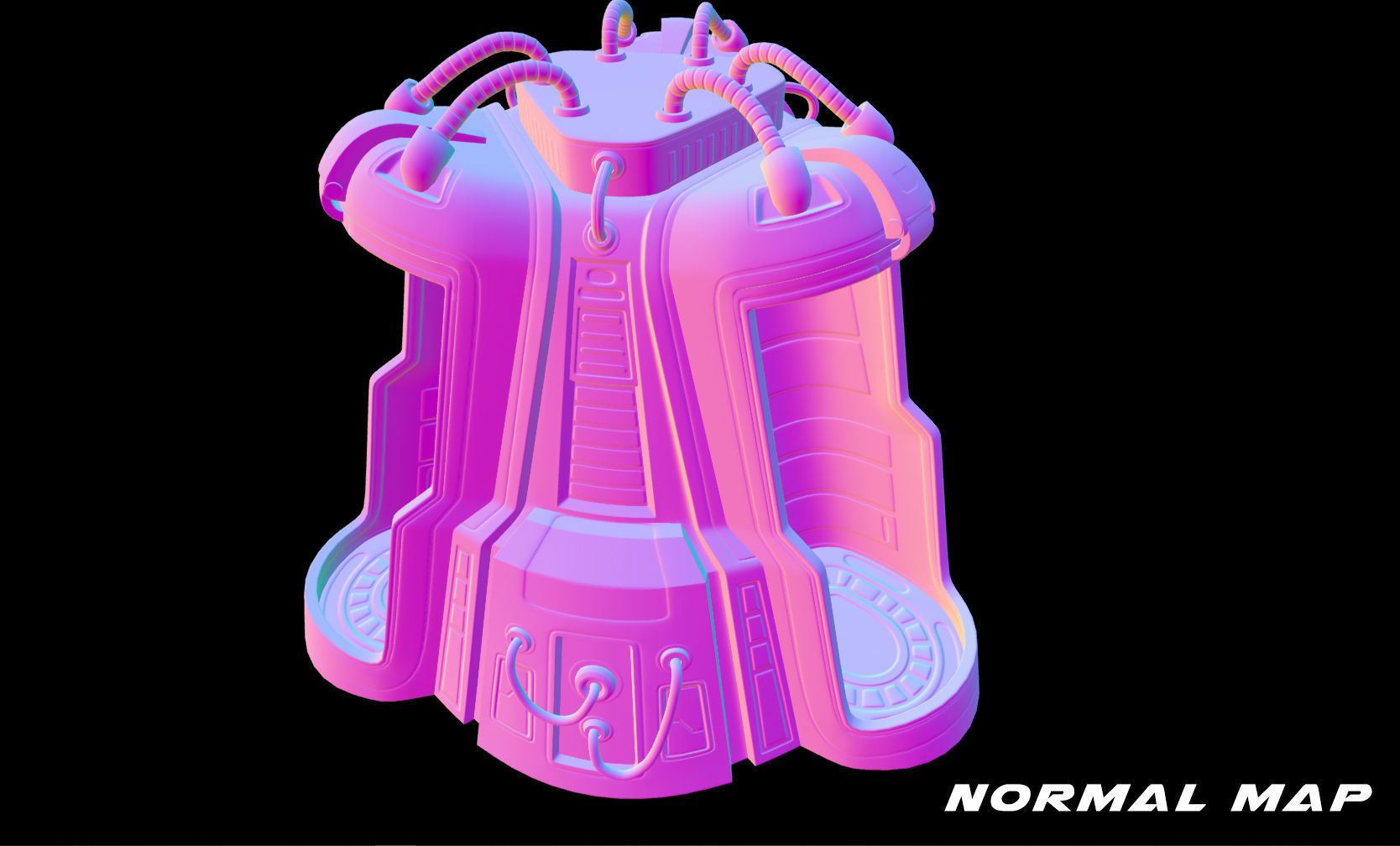 SciFi cryo chamber Low-poly 3D model_8