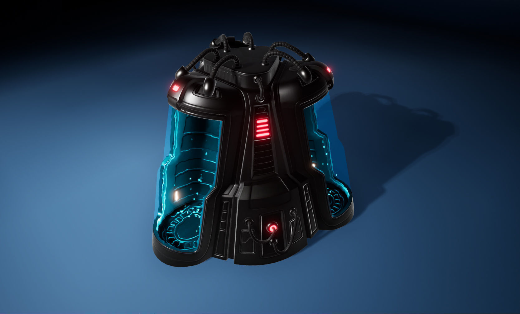 SciFi cryo chamber Low-poly 3D model_1