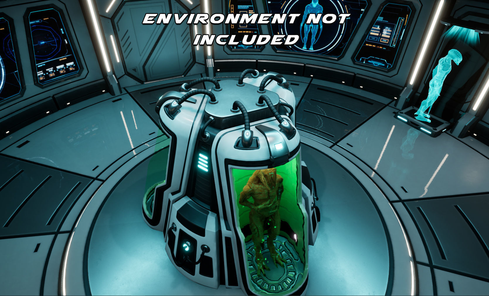SciFi cryo chamber Low-poly 3D model_4