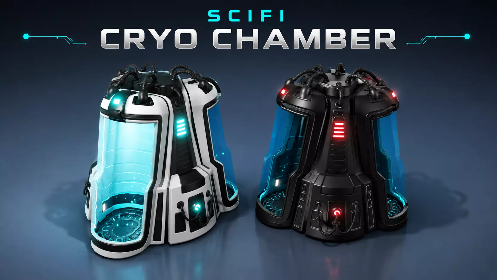 SciFi Cryo Chamber Low-poly 3D model