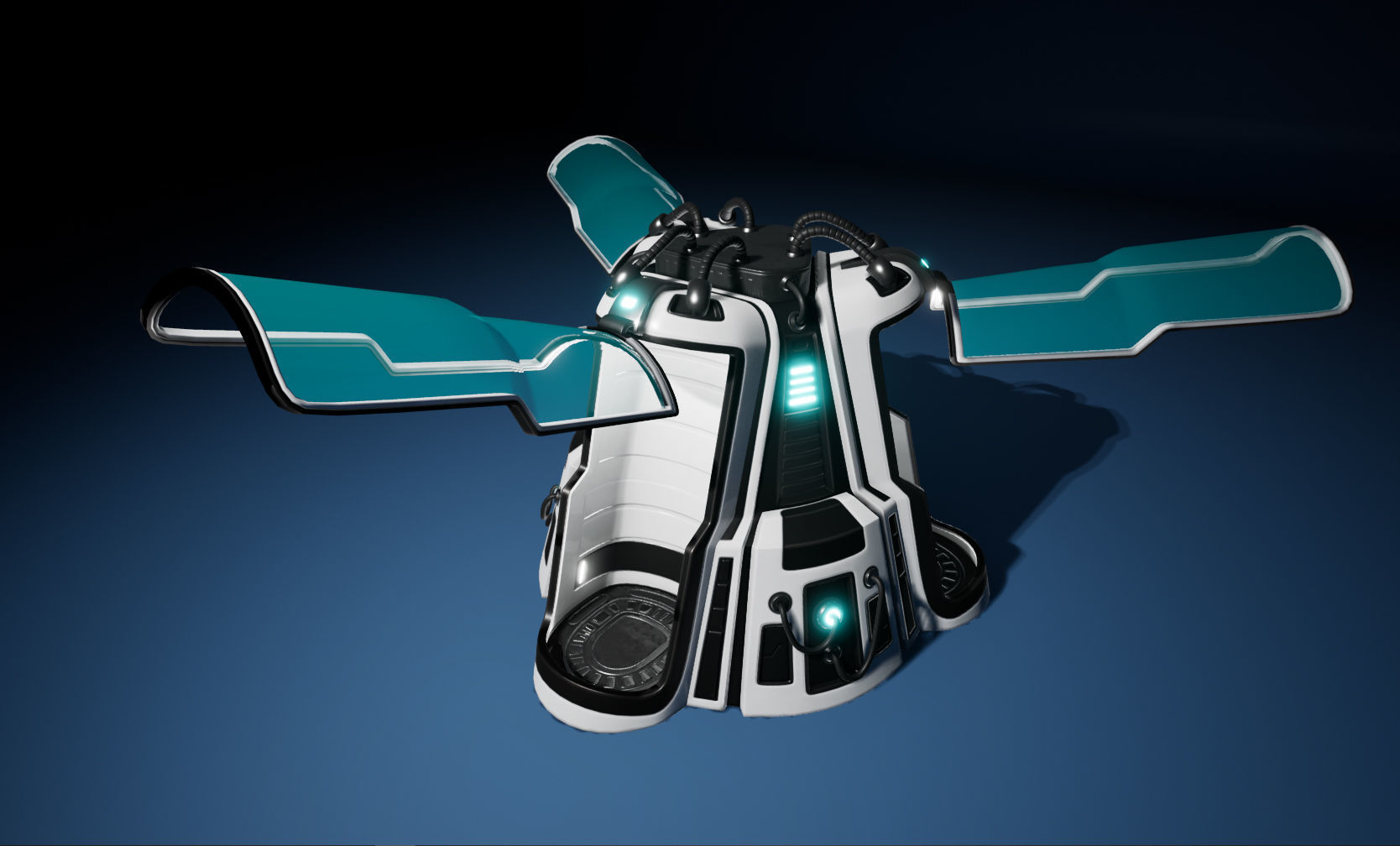SciFi cryo chamber Low-poly 3D model_2