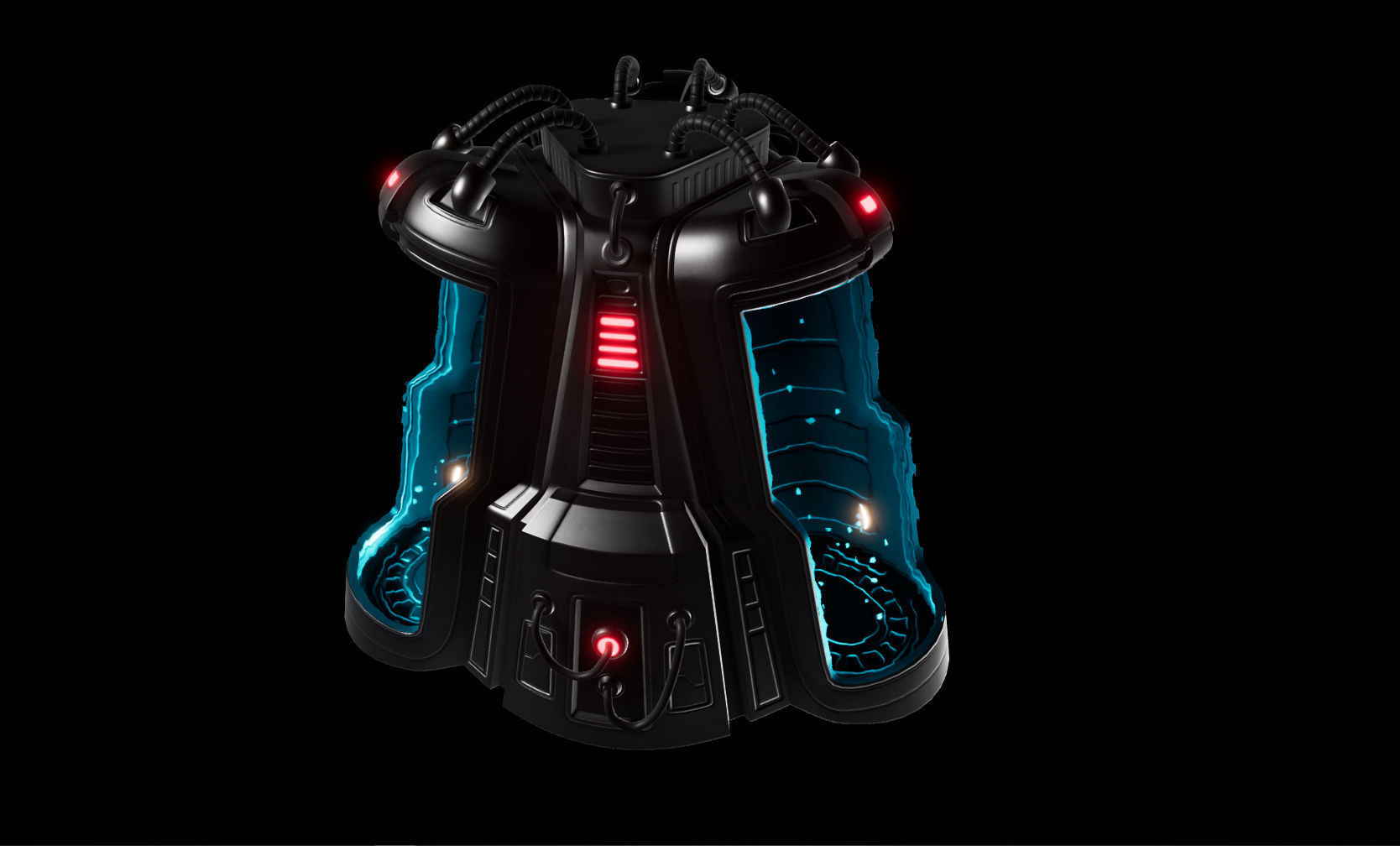SciFi cryo chamber Low-poly 3D model_3