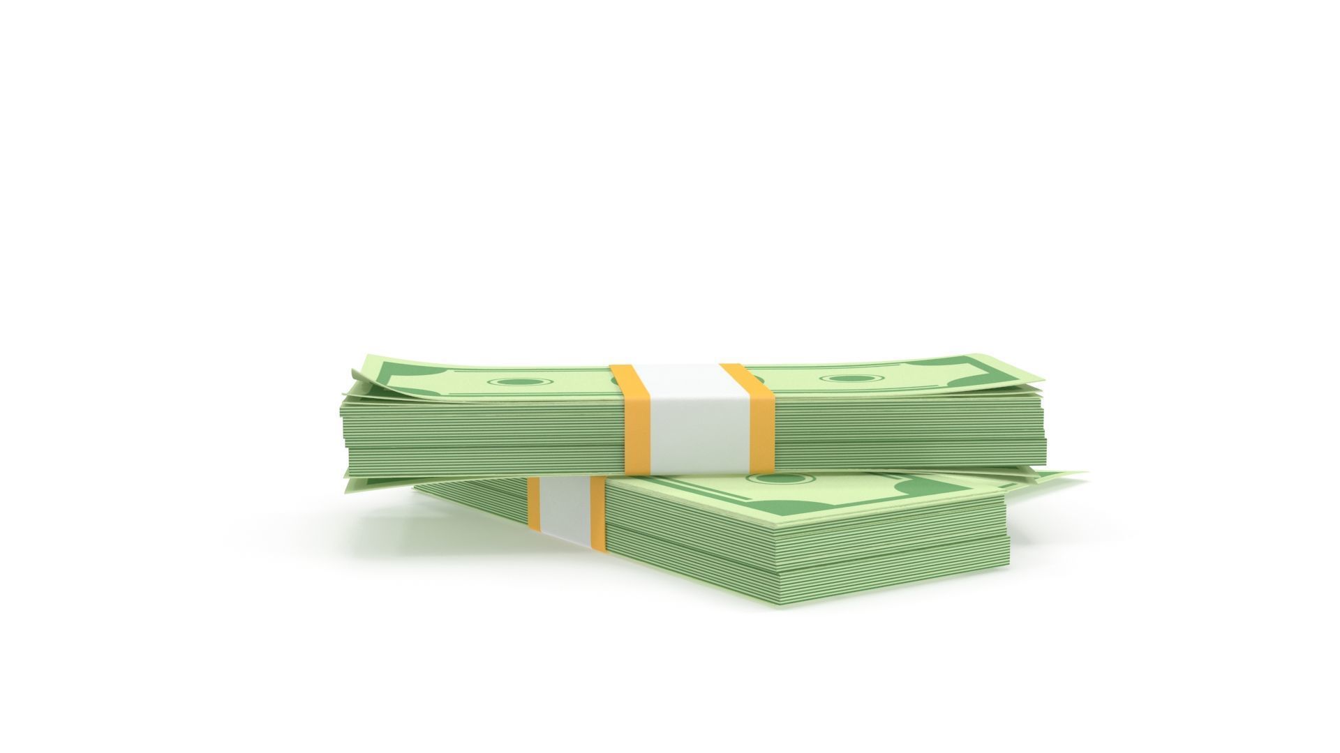 stylized wad of money 3D model_4