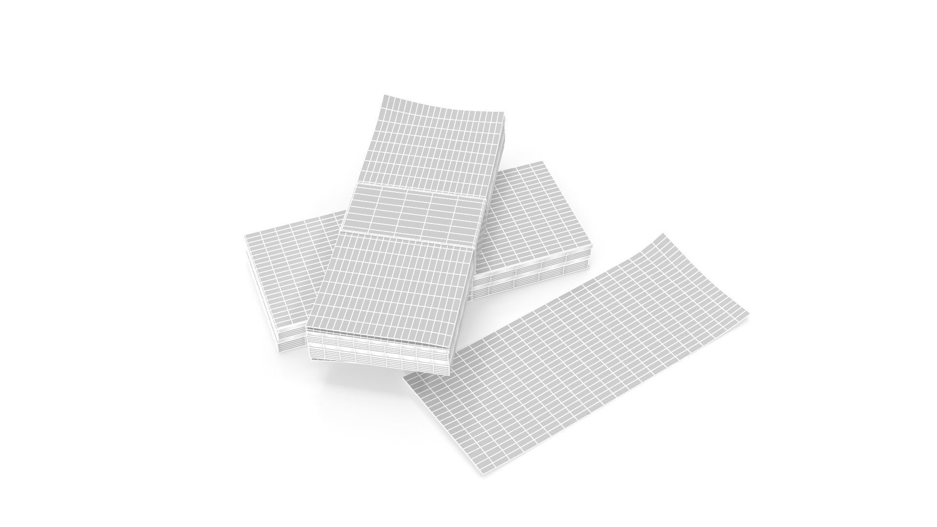 stylized wad of money 3D model_9