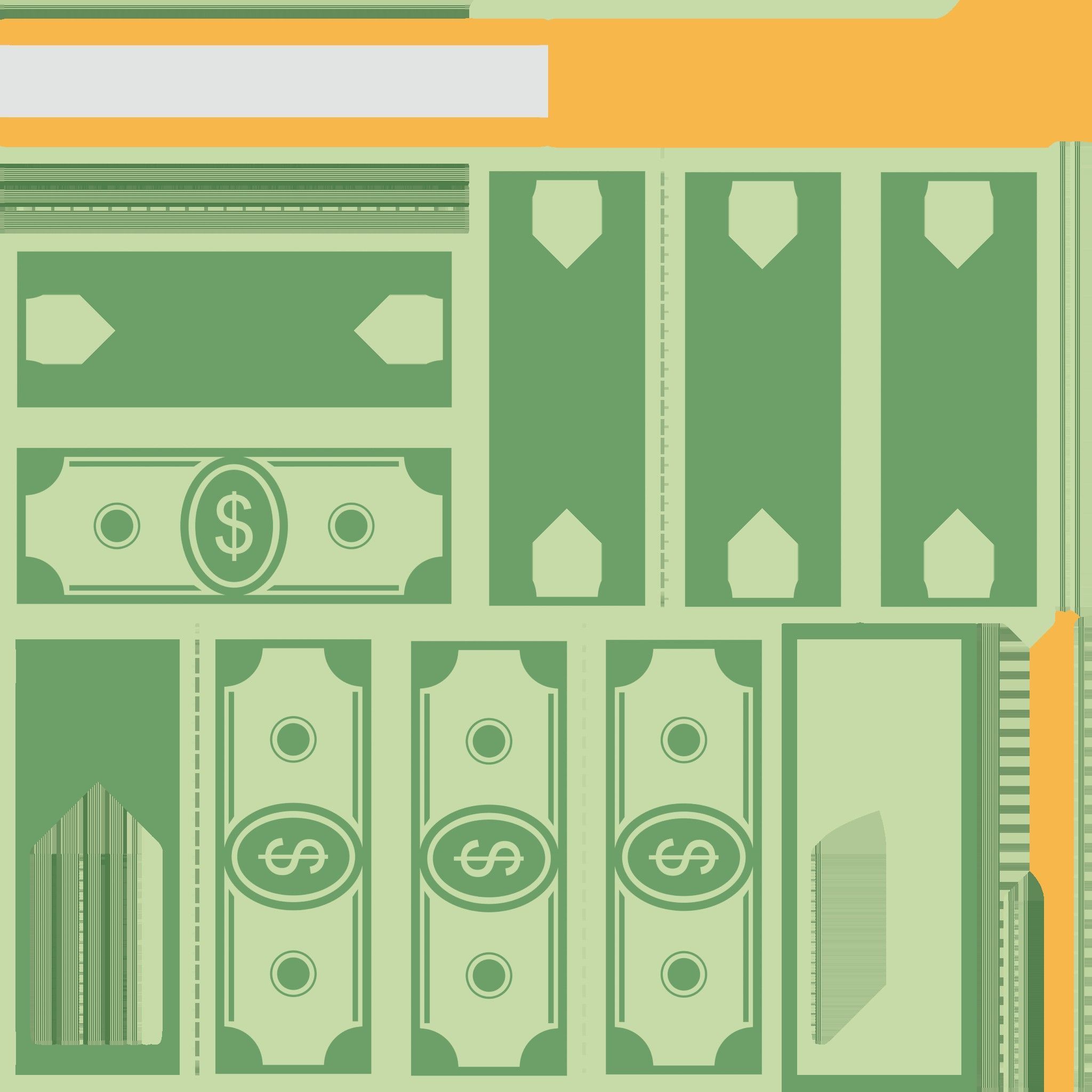 stylized wad of money 3D model_8