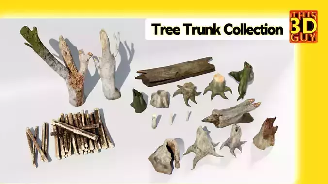 Tree Trunk Collection Low-poly 3D model Tree Trunk Collection Low-poly 3D model