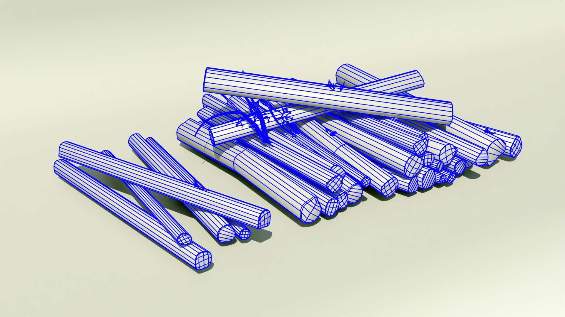 Tree Trunk Collection Low-poly 3D model_35