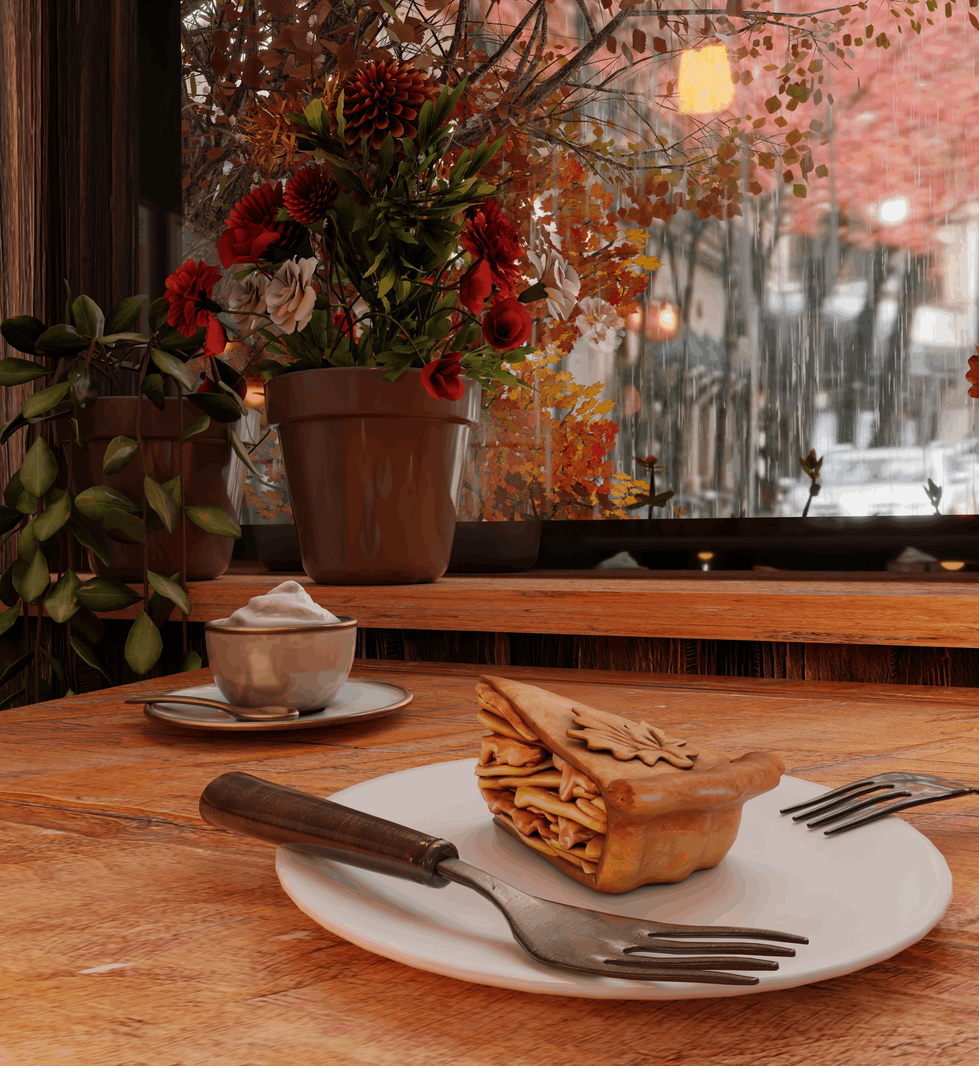 Mini Cafe Blender Scene 3D model_7