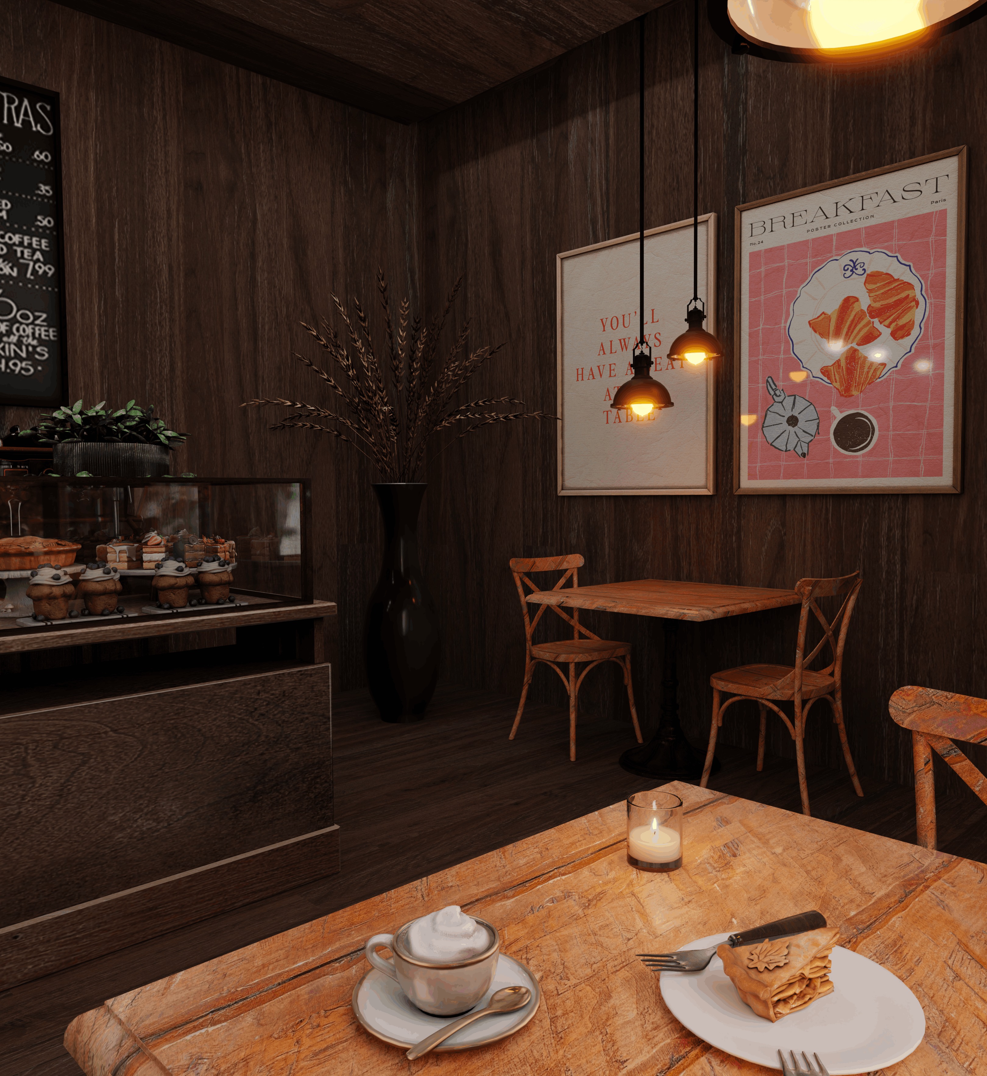 Mini Cafe Blender Scene 3D model_6