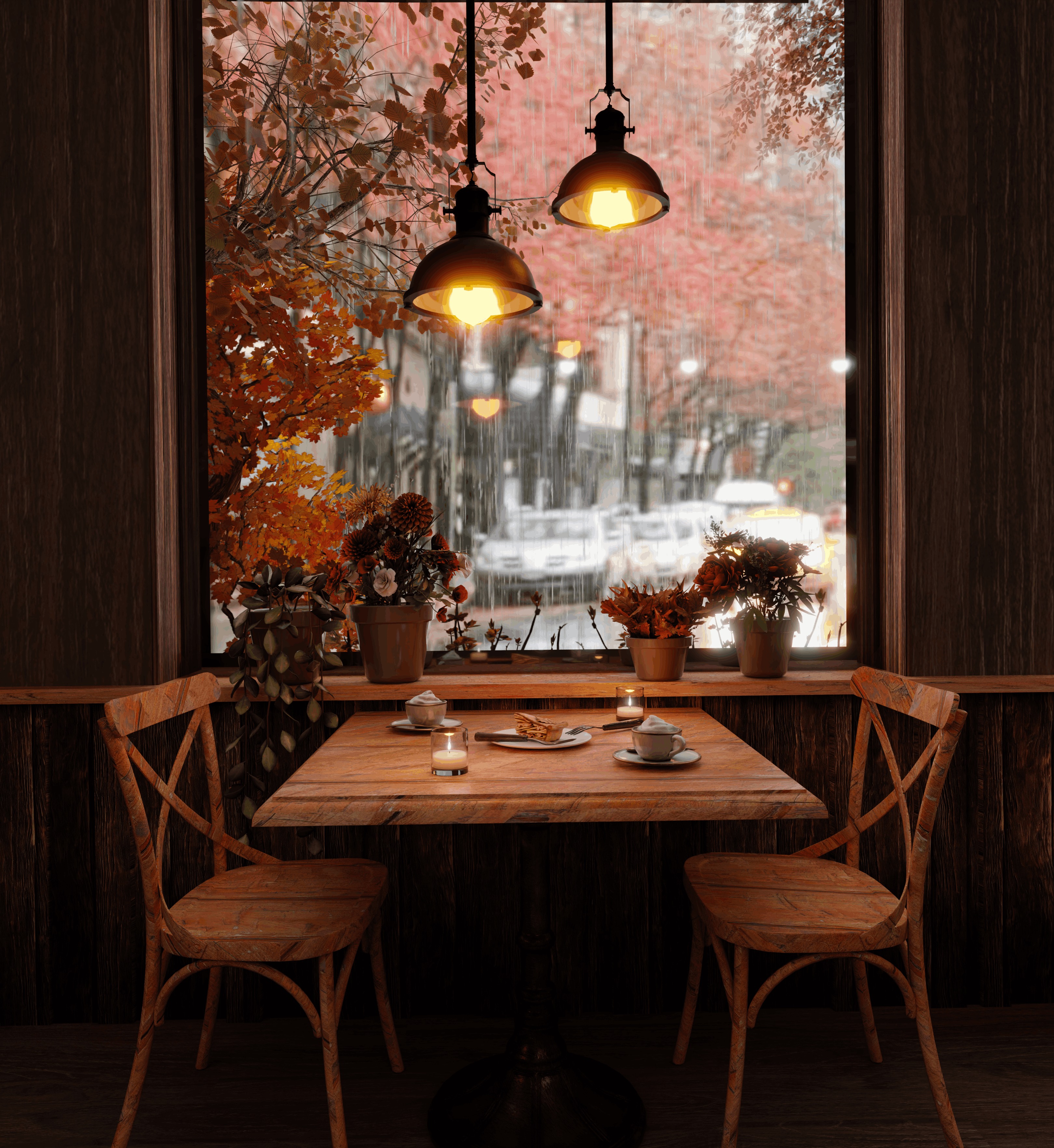 Mini Cafe Blender Scene 3D model_1