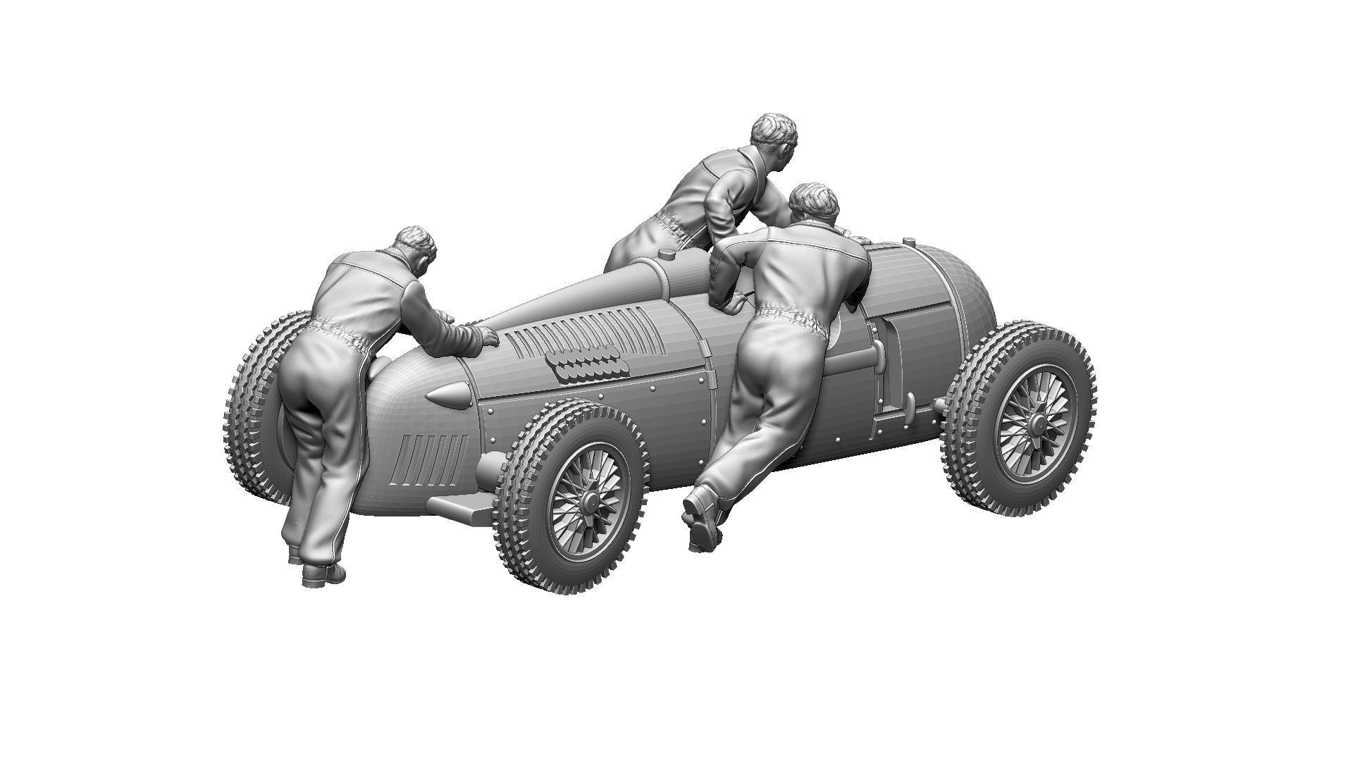 AUDI racing car and team 3D print model_45