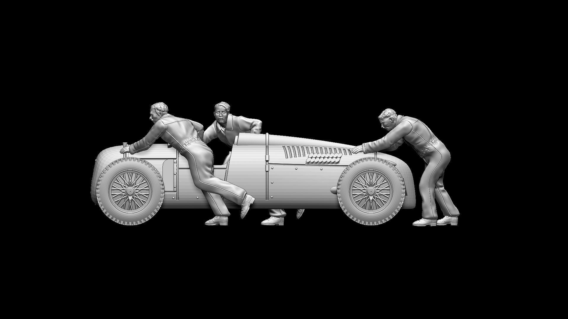 AUDI racing car and team 3D print model_5