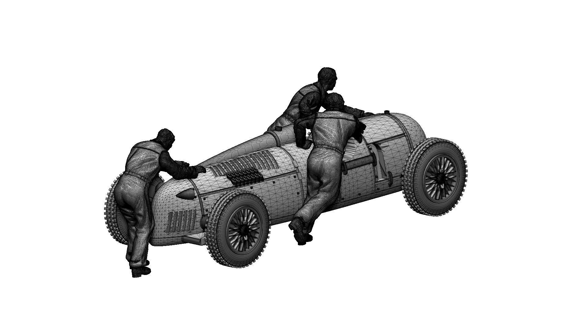 AUDI racing car and team 3D print model_10