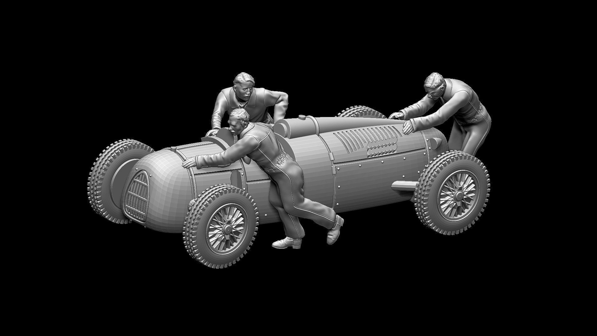 AUDI racing car and team 3D print model_18