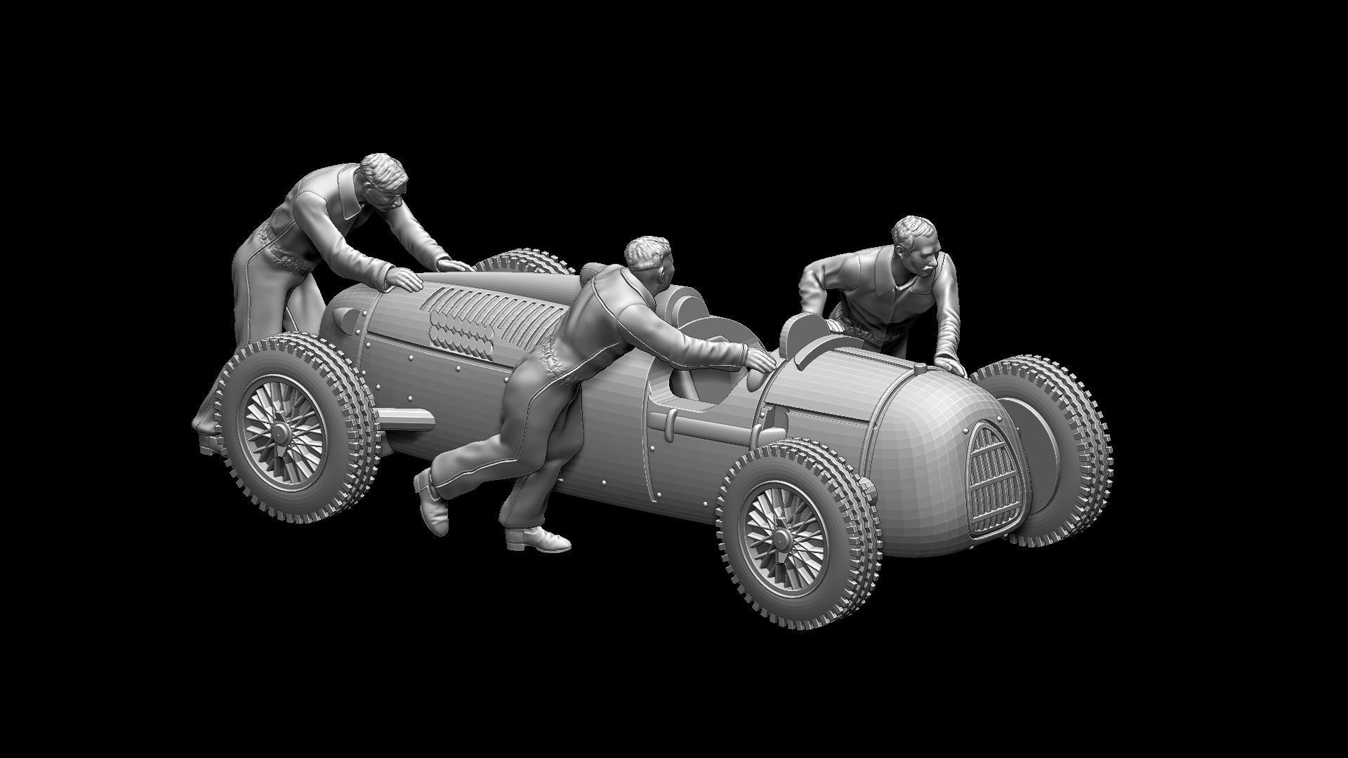 AUDI racing car and team 3D print model_30