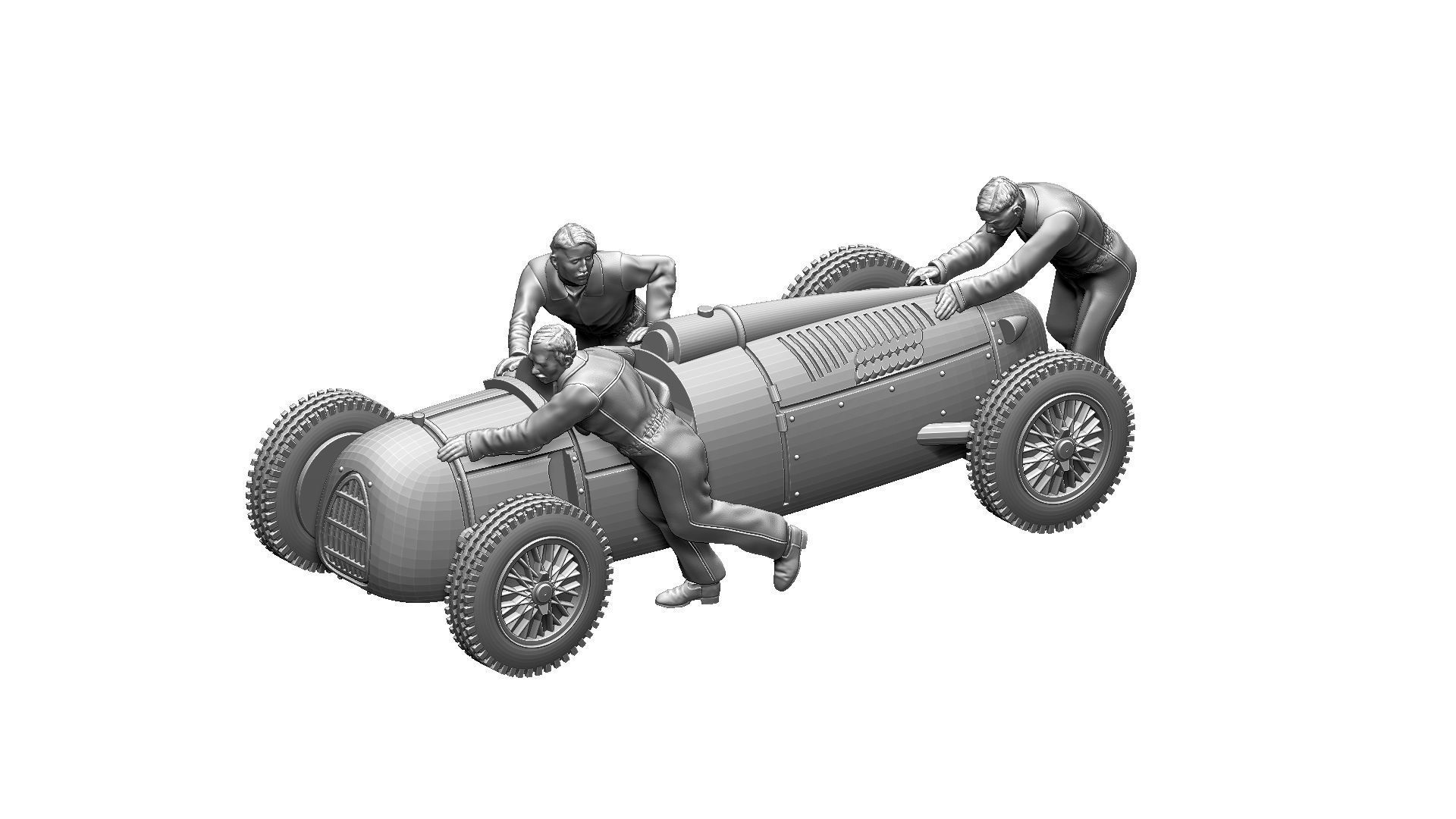 AUDI racing car and team 3D print model_35