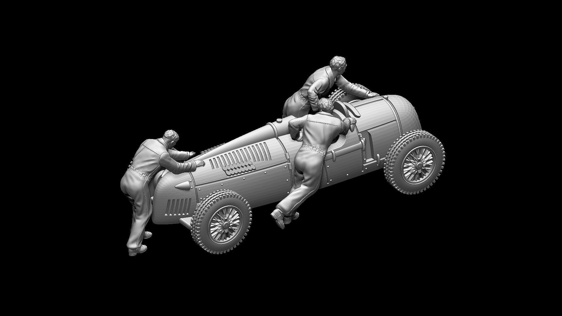 AUDI racing car and team 3D print model_33