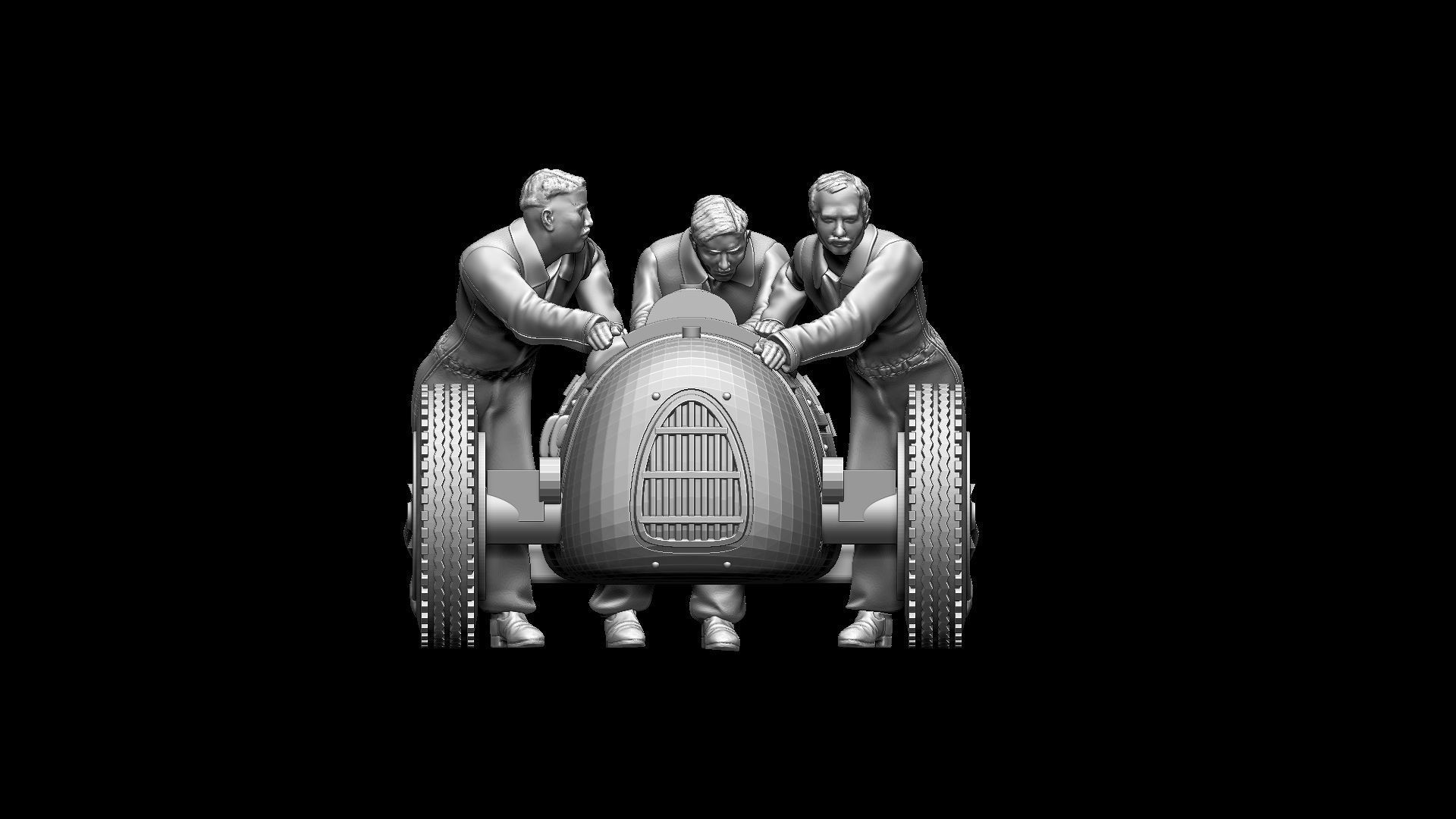 AUDI racing car and team 3D print model_28