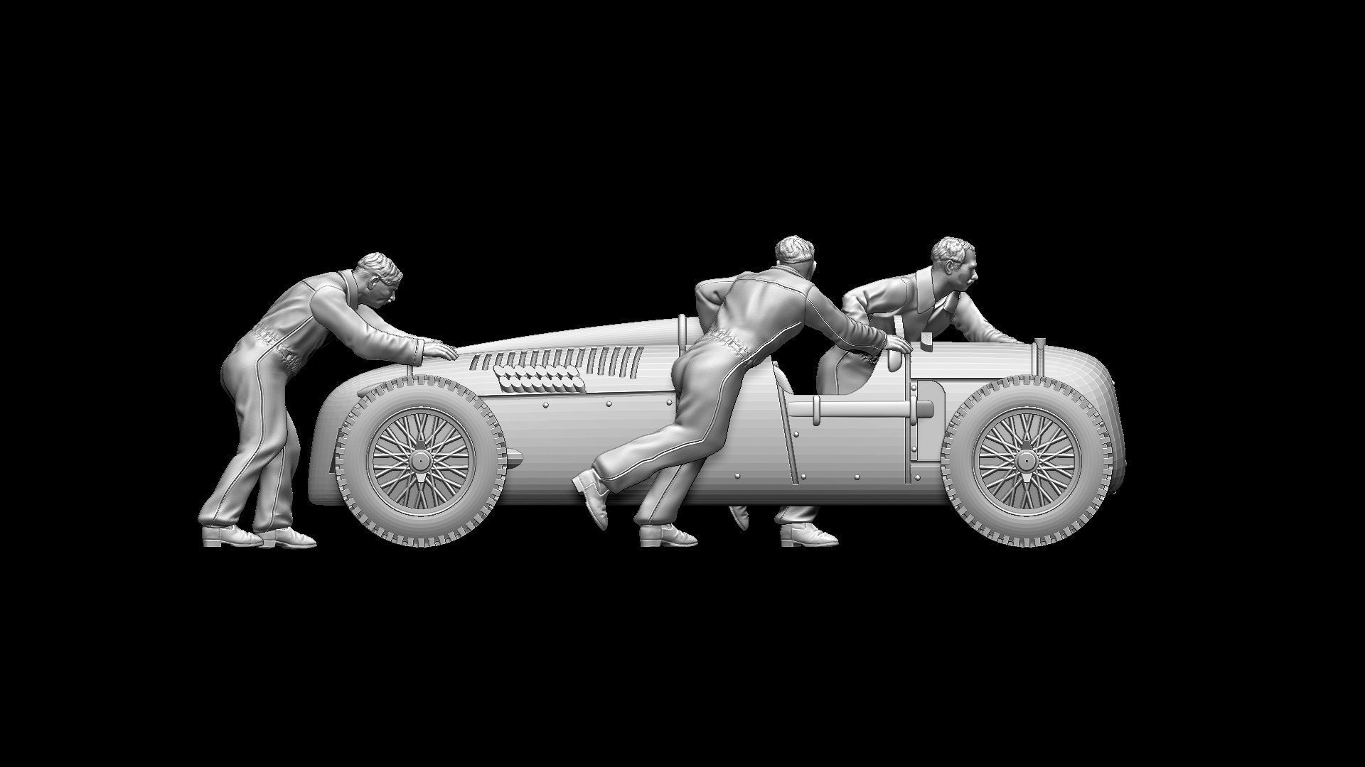 AUDI racing car and team 3D print model_40