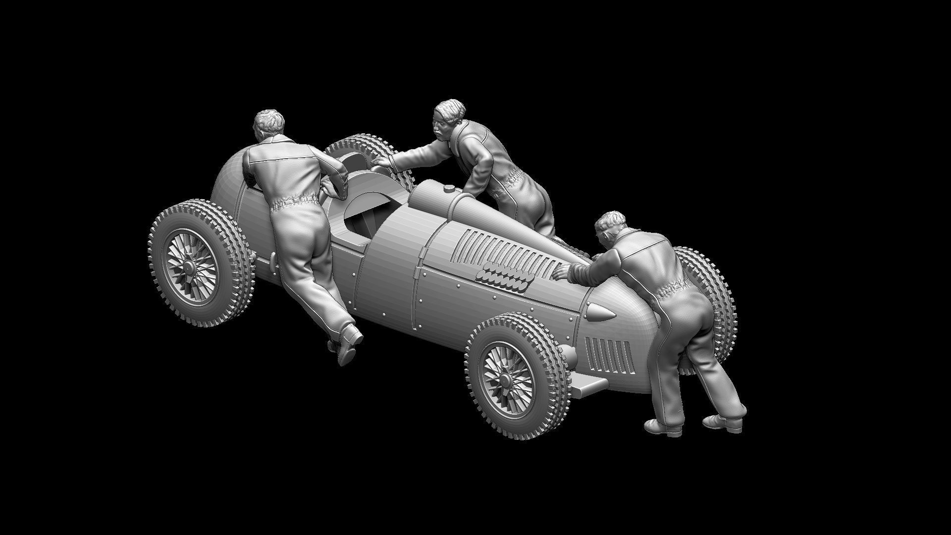 AUDI racing car and team 3D print model_19