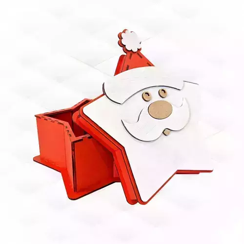 Christmas star Gift Box laser cutting design 3D print model