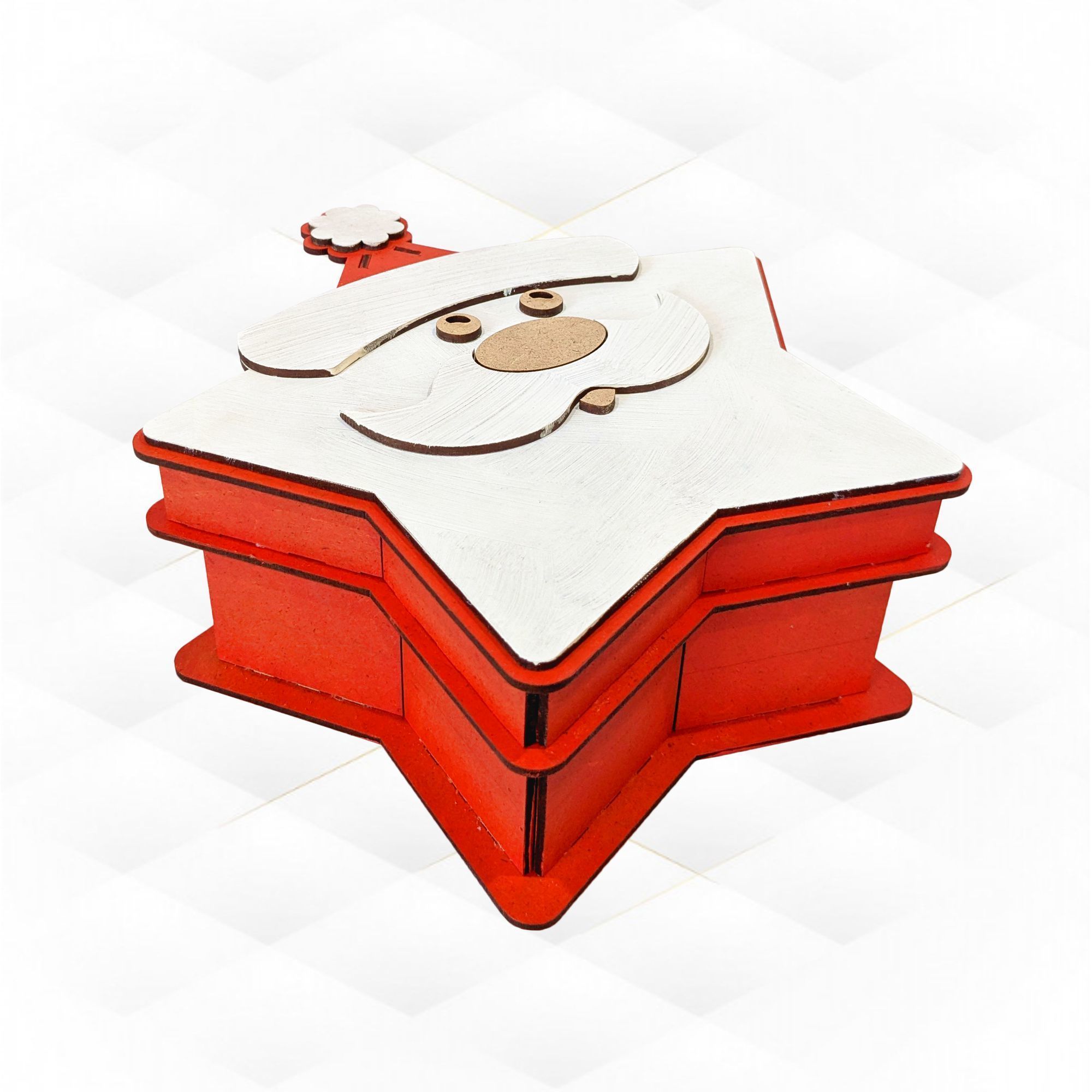 Christmas star Gift Box laser cutting design 3D print model_2