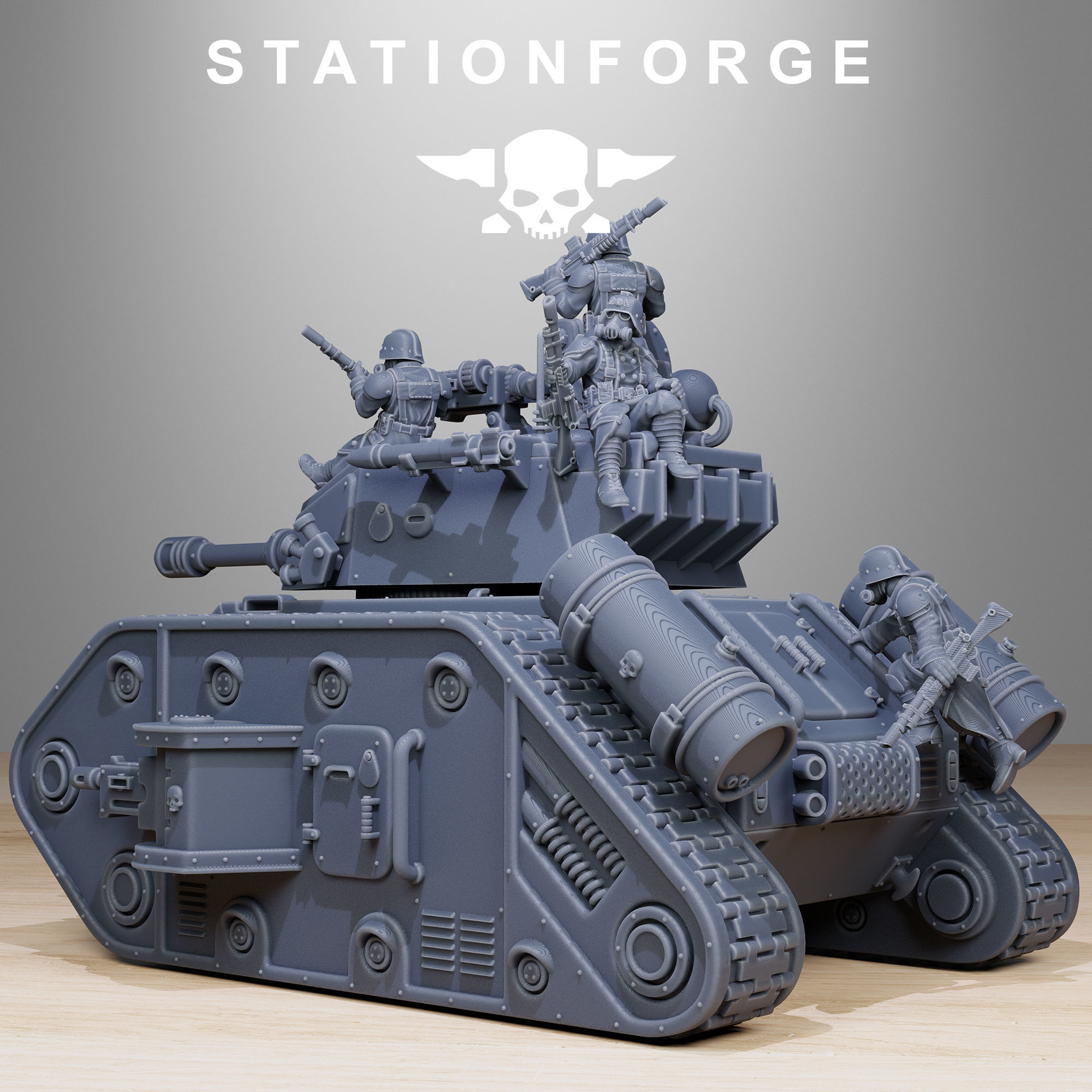 GrimGuard Battle Tank 2 with interior 3D print model_3