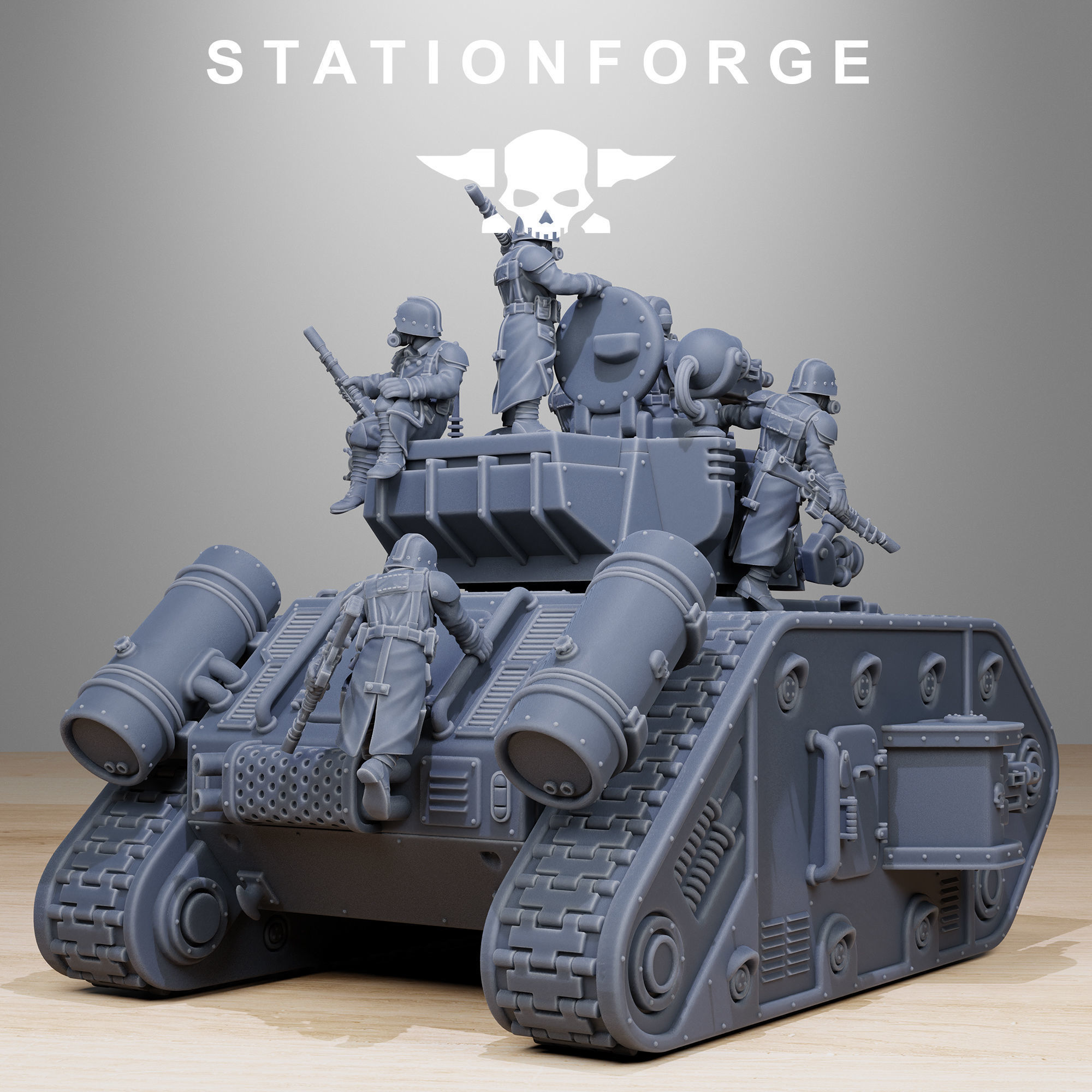 GrimGuard Battle Tank 2 with interior 3D print model_2