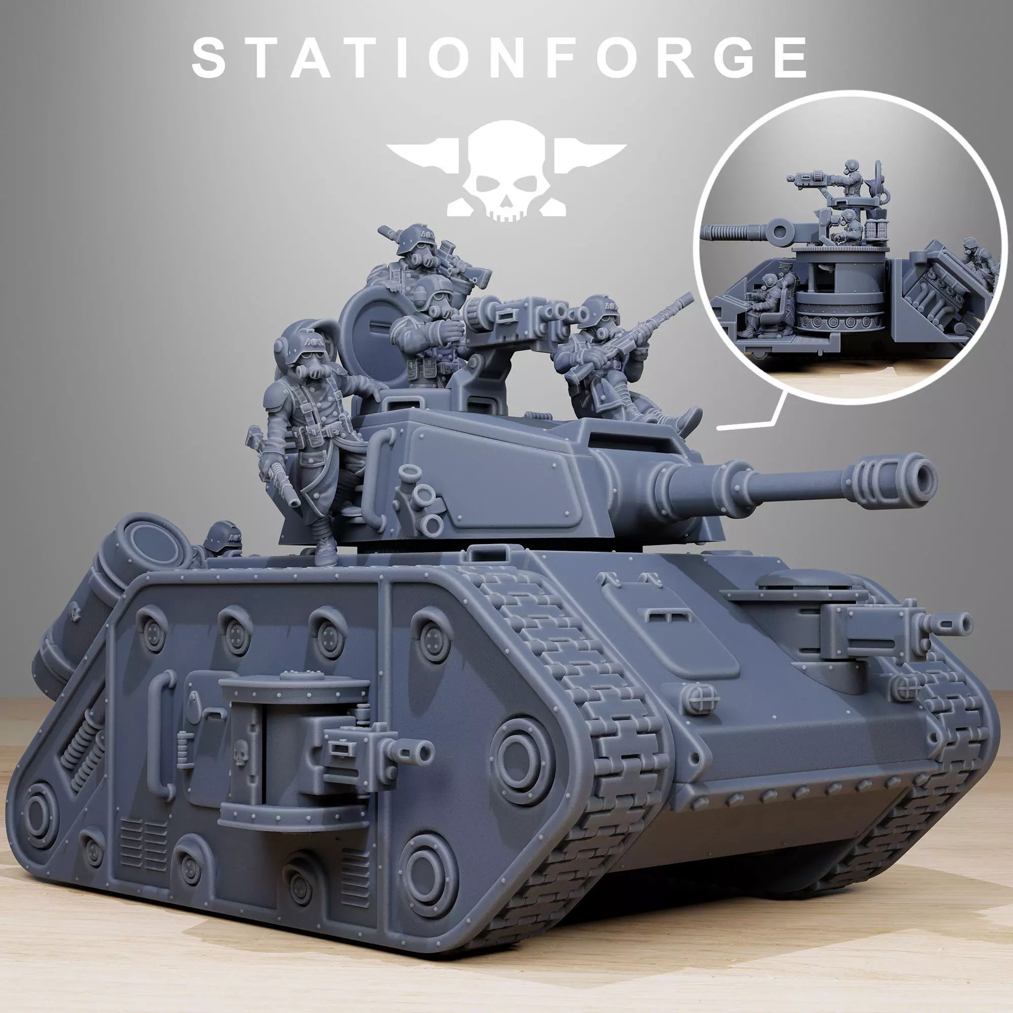 GrimGuard Battle Tank 2 with interior 3D print model_0