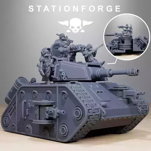 GrimGuard Battle Tank 2 with interior 3D print model