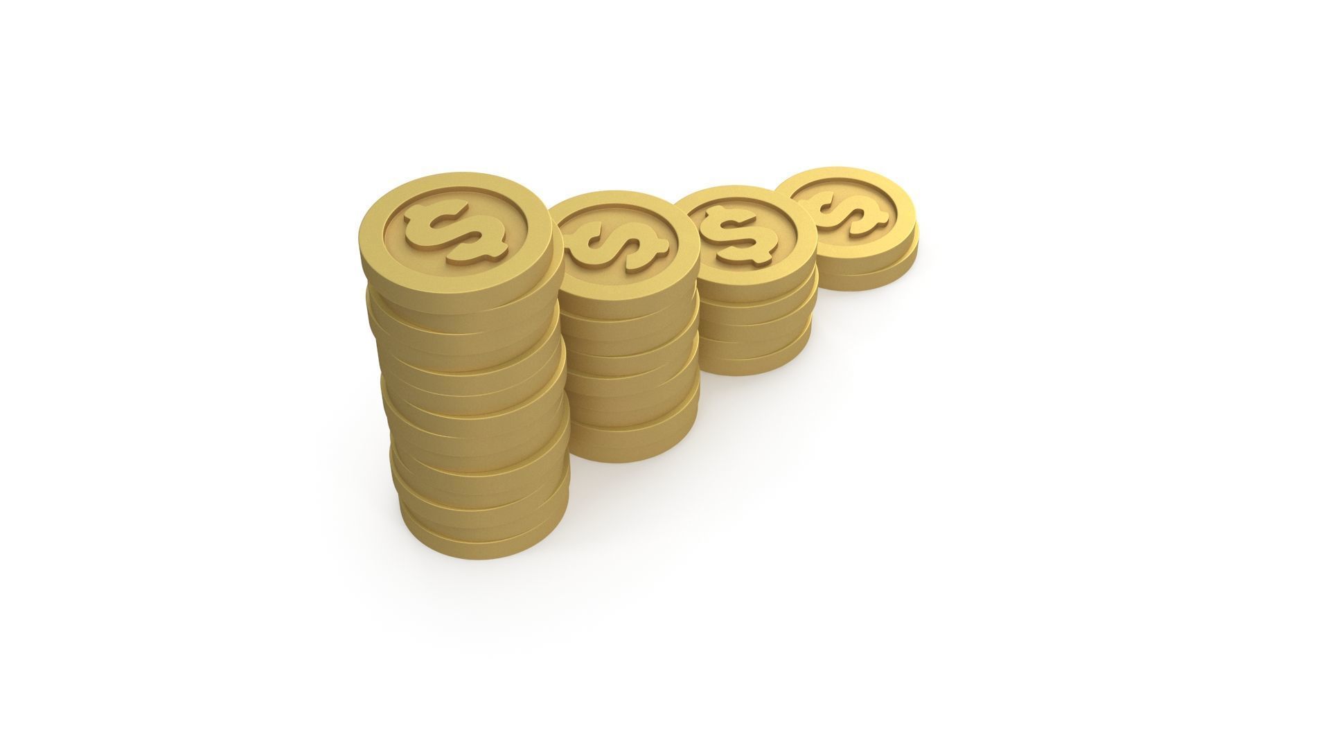 Dollar coins 3D model_2